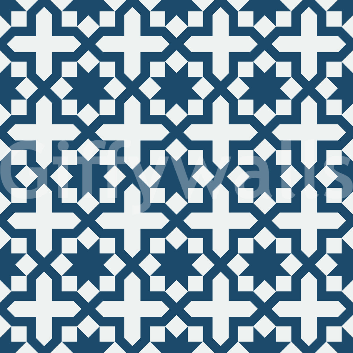 Midnight Moroccan Geometric Lattice Wallpaper