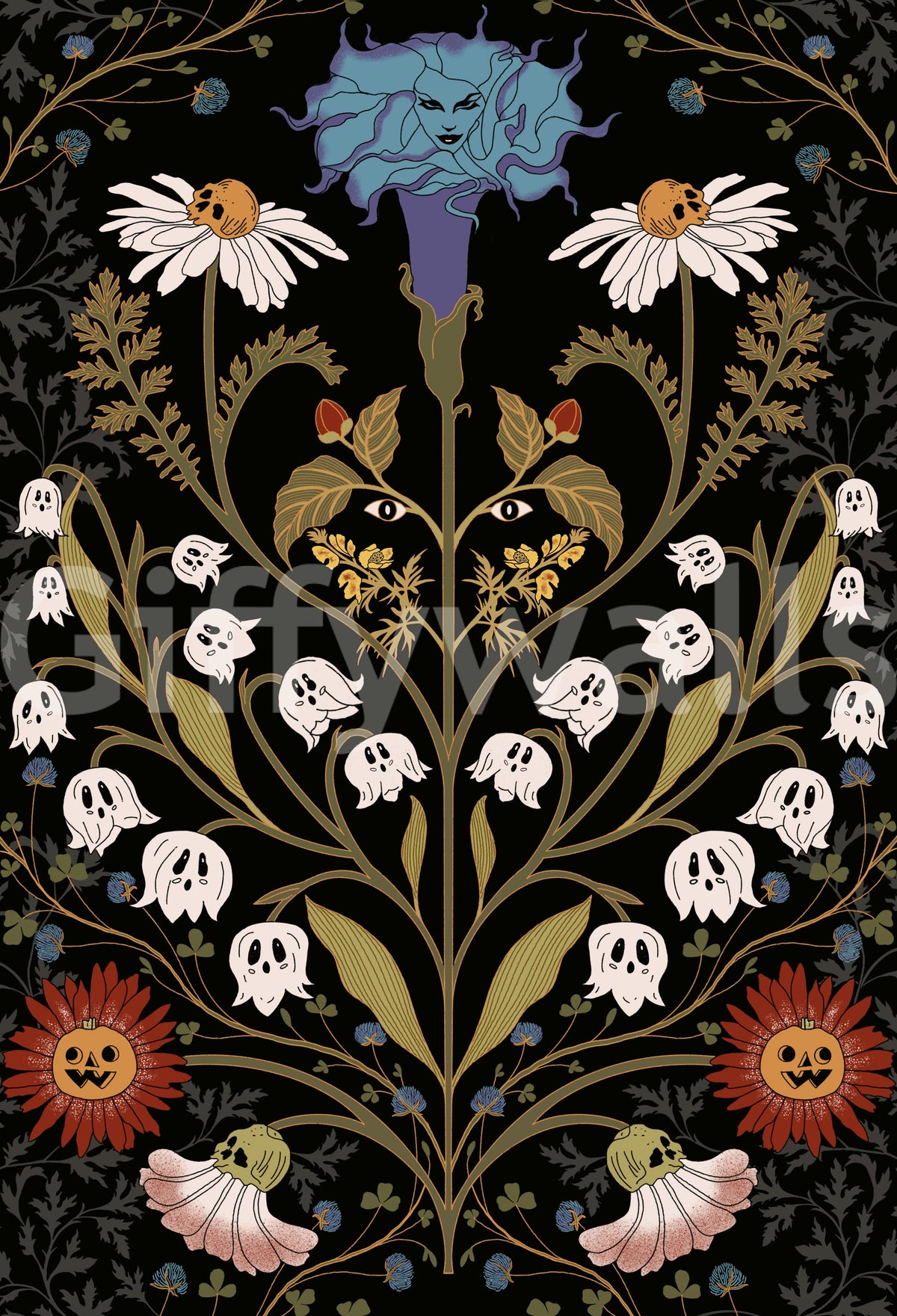 Spectral Bloom and Ghostly Foliage Wallpaper