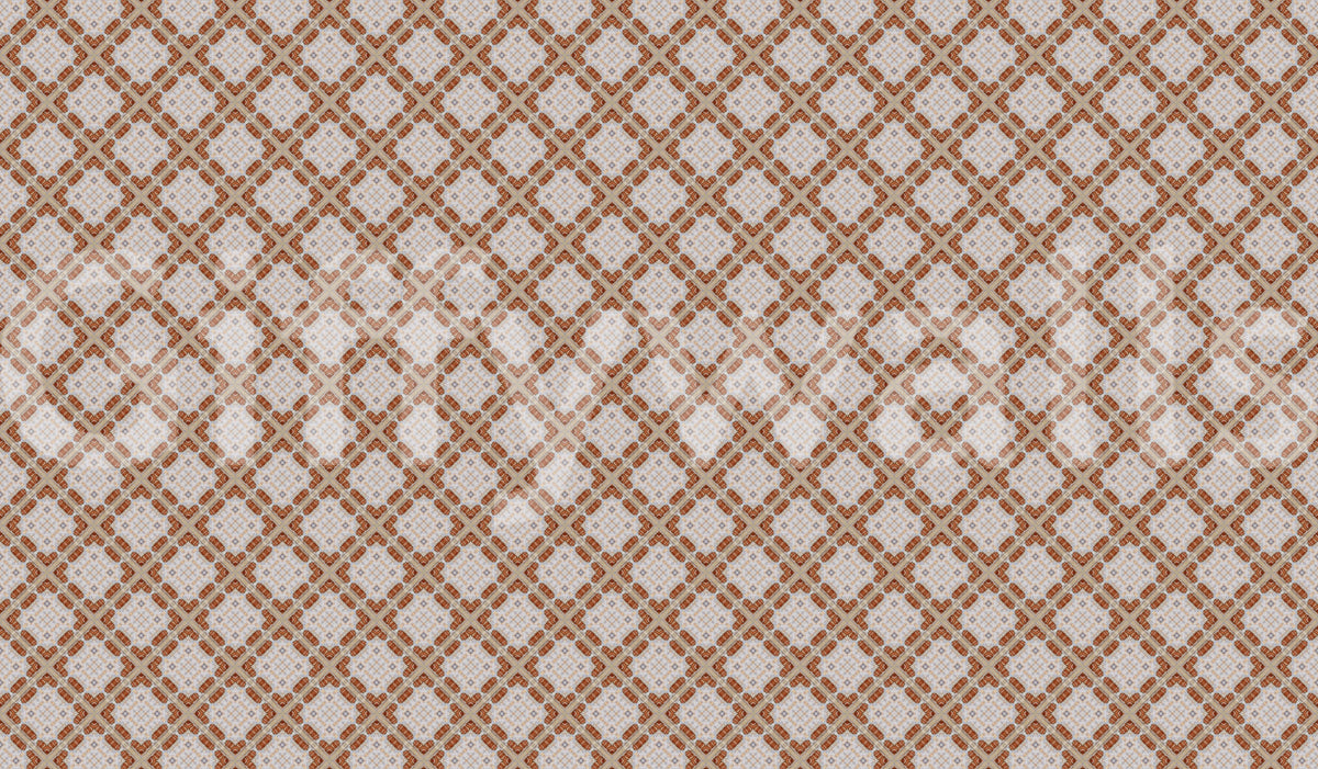 Minimalist Terracotta Geometric Grid Wallpaper