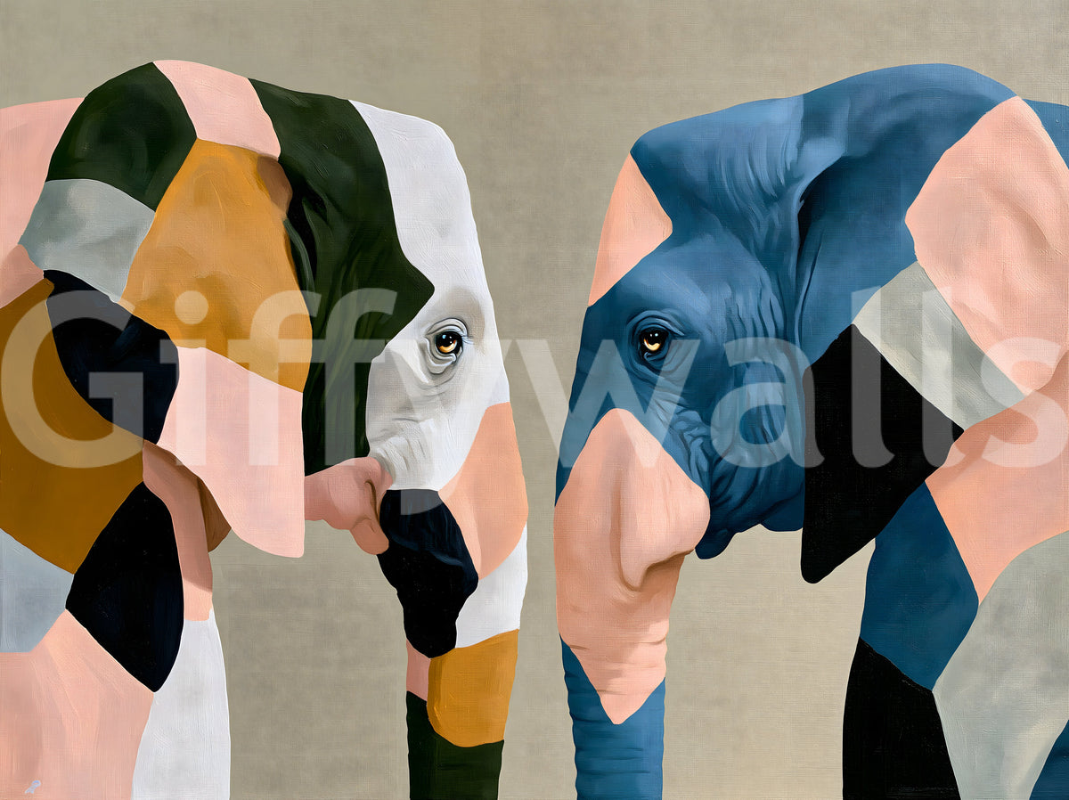 Abstract Elephant Encounter Wall Mural
