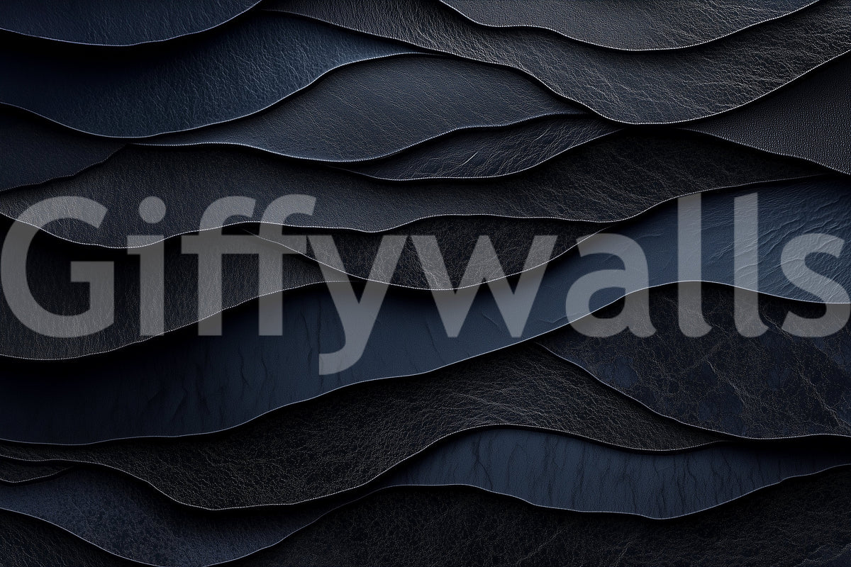 Dark Midnight Leather Layers Wall Mural