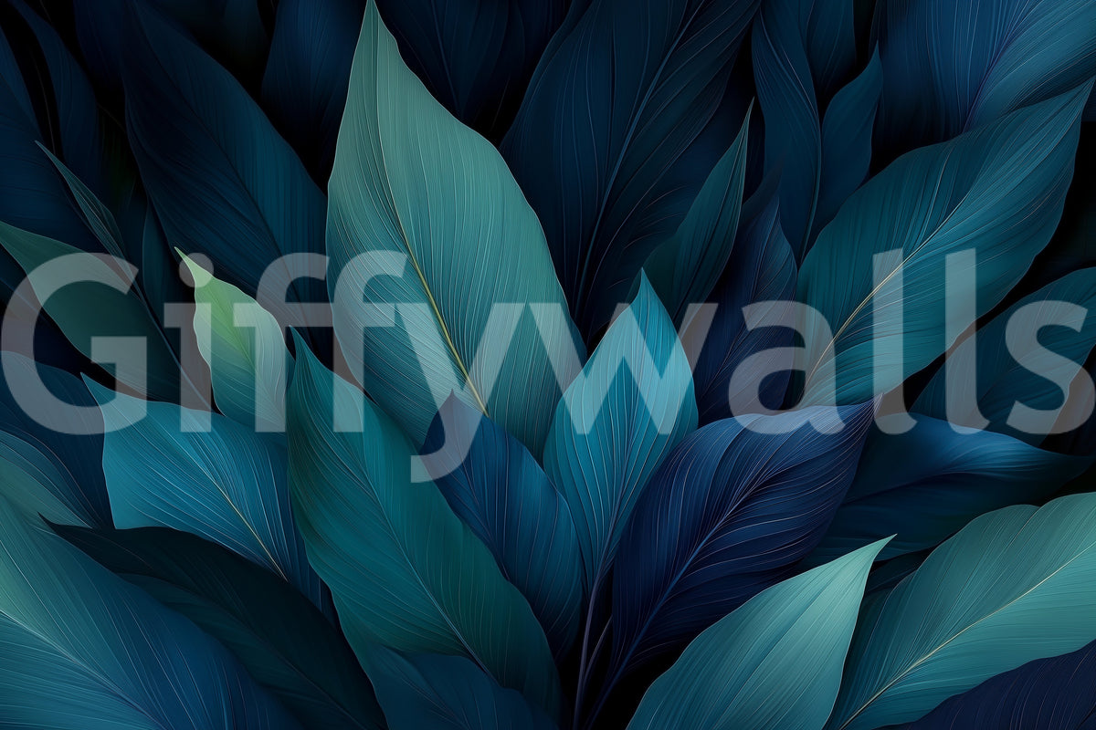 Teal Rainforest Canopy Wall Mural