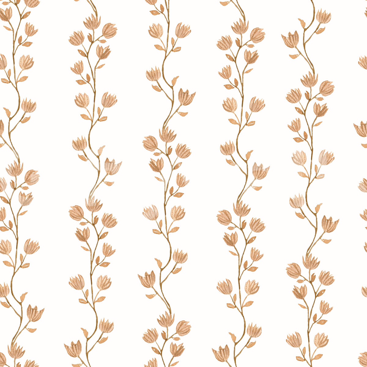Serene Beige Botanical Vines Wallpaper
