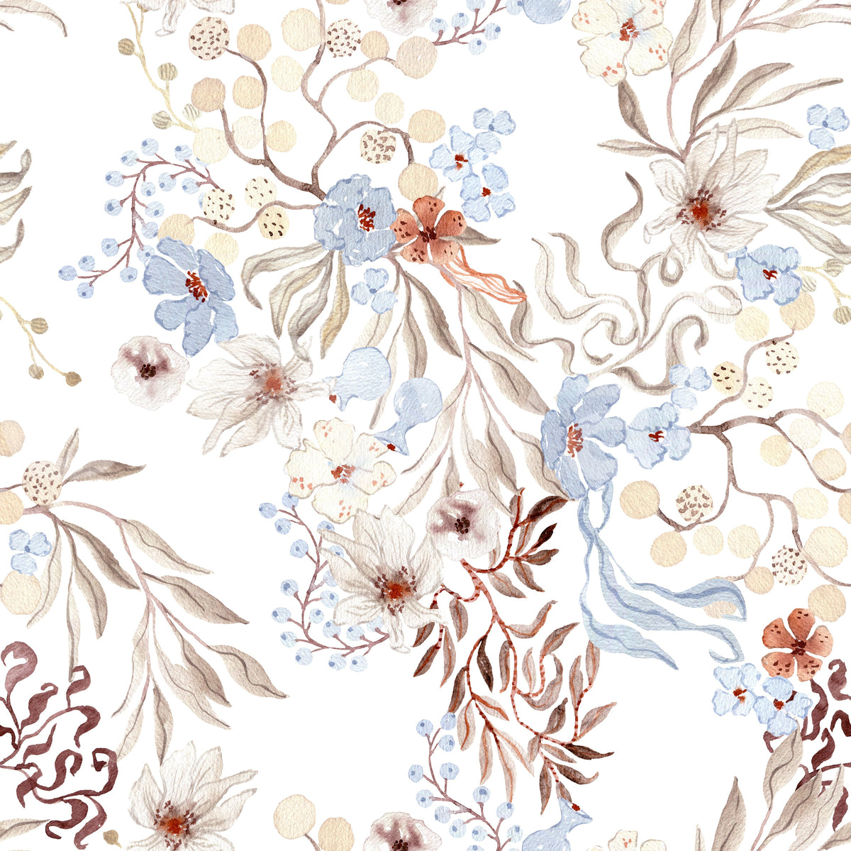 Ethereal Botanical Field Wallpaper