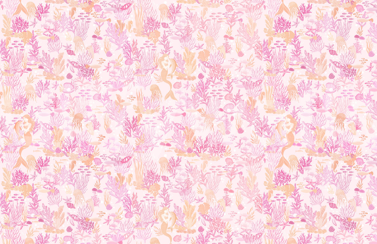 Pink Mermaid Underwater Fantasy Wallpaper