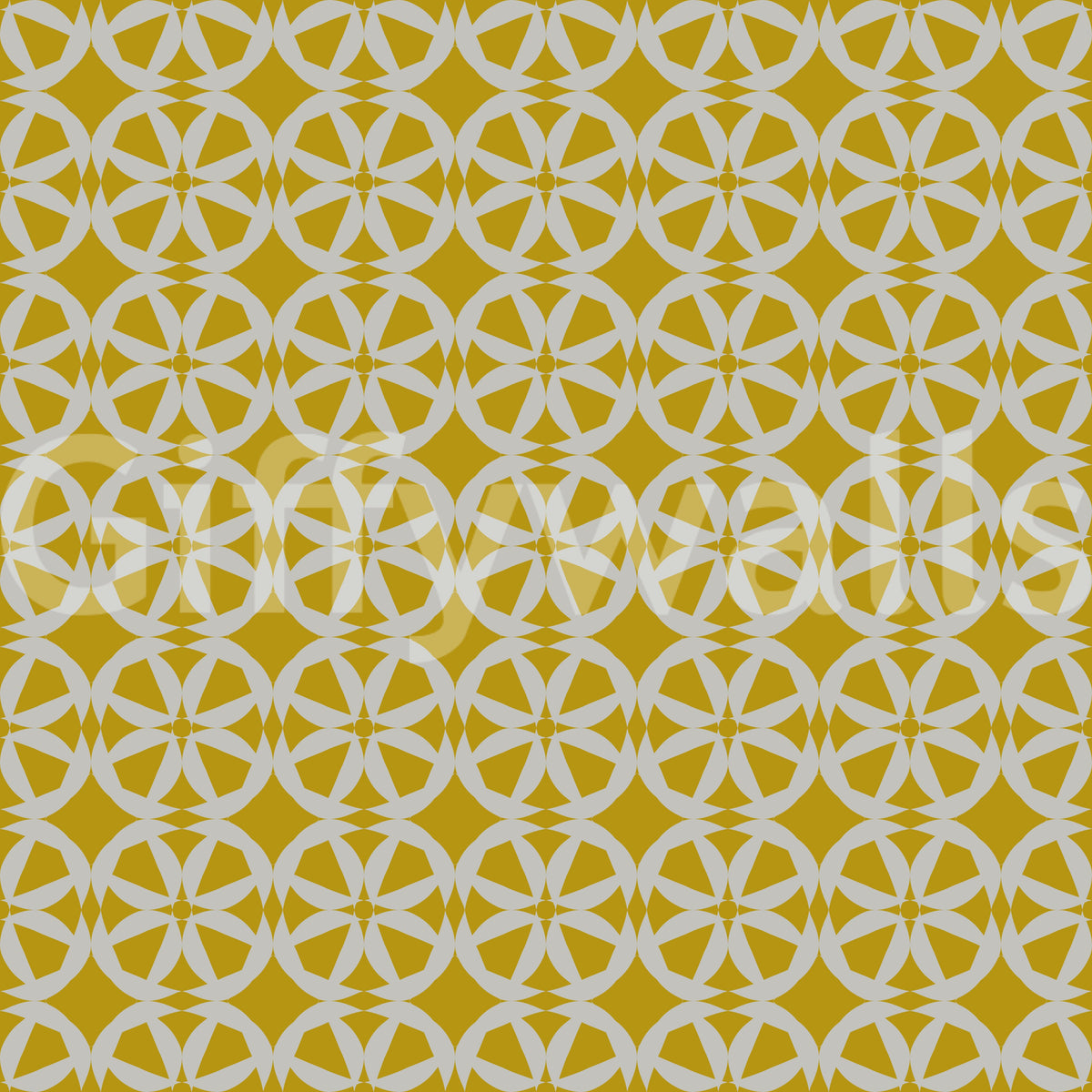 Abstract Mustard Circular Mosaic Wallpaper