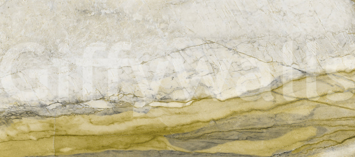 Golden Veined Cream Stone Wall Mural