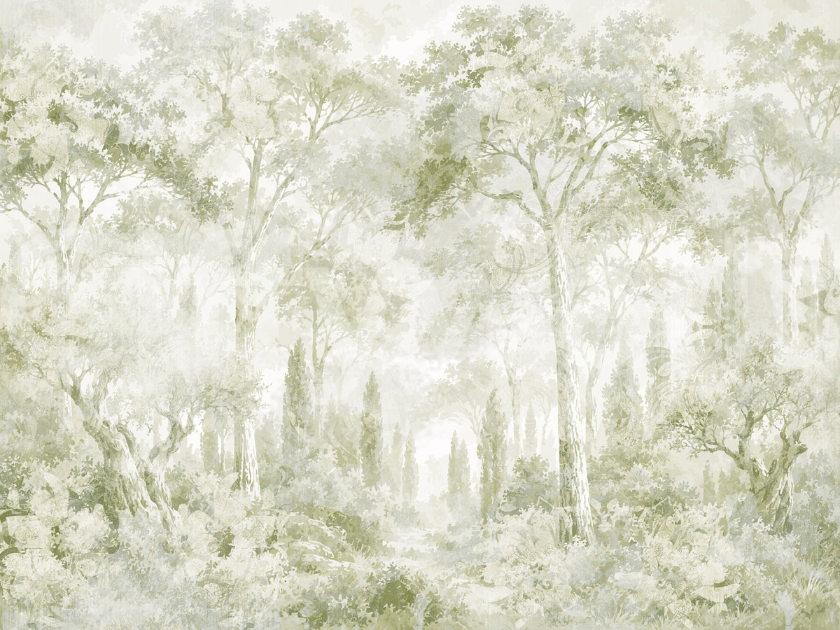 Eucalyptus Green Tuscan Forest Path Wall Mural