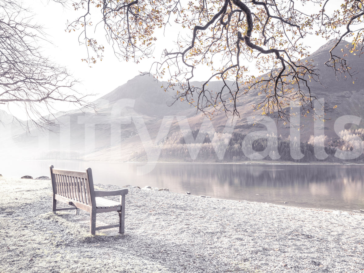 Misty Morning Mountain Vista Wall Mural
