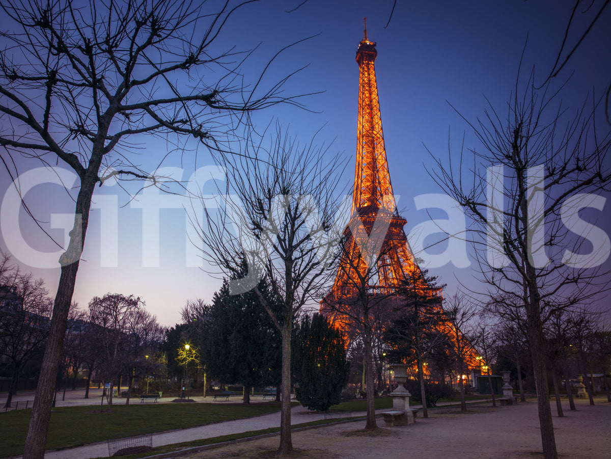 Architectural Twilight Parkscape Wall Mural
