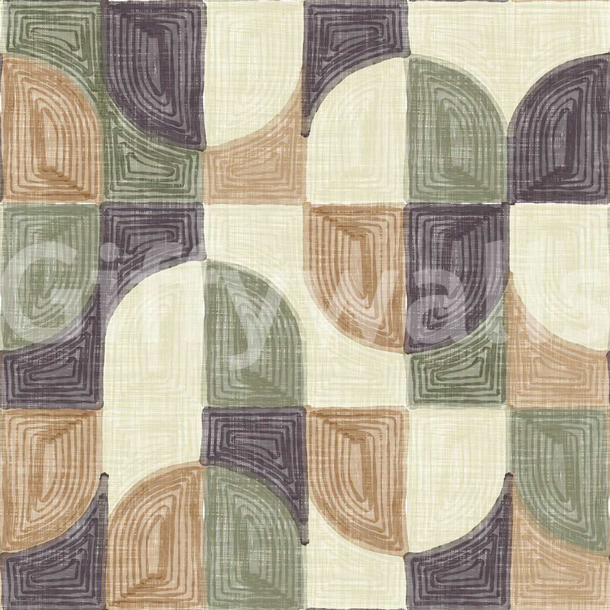 Bold Textured Hand Painted Geometries Curated Harmony Tones Wallpaper
