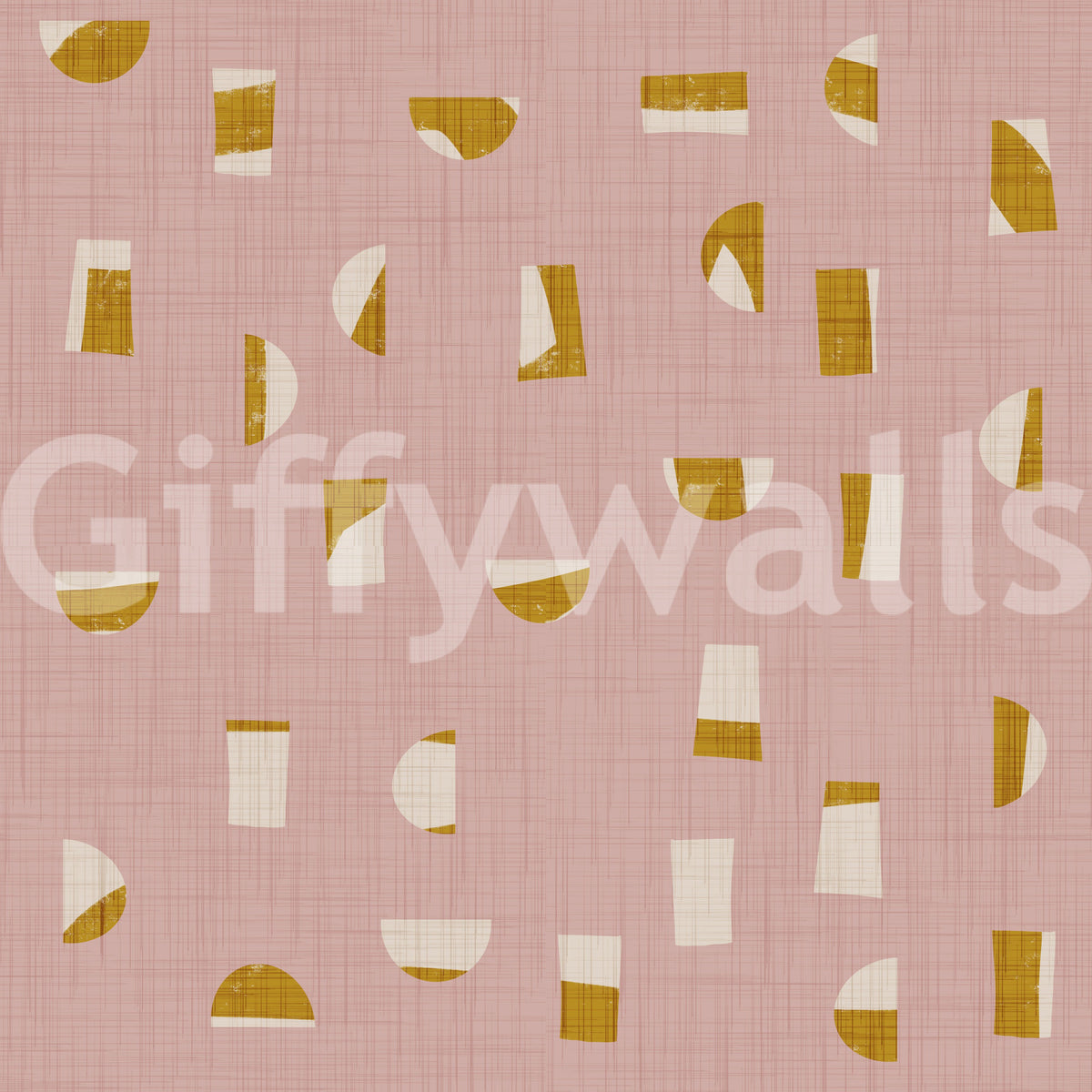 Blush Pink Abstract Shapes Wallpaper Mid Century Wallpaper