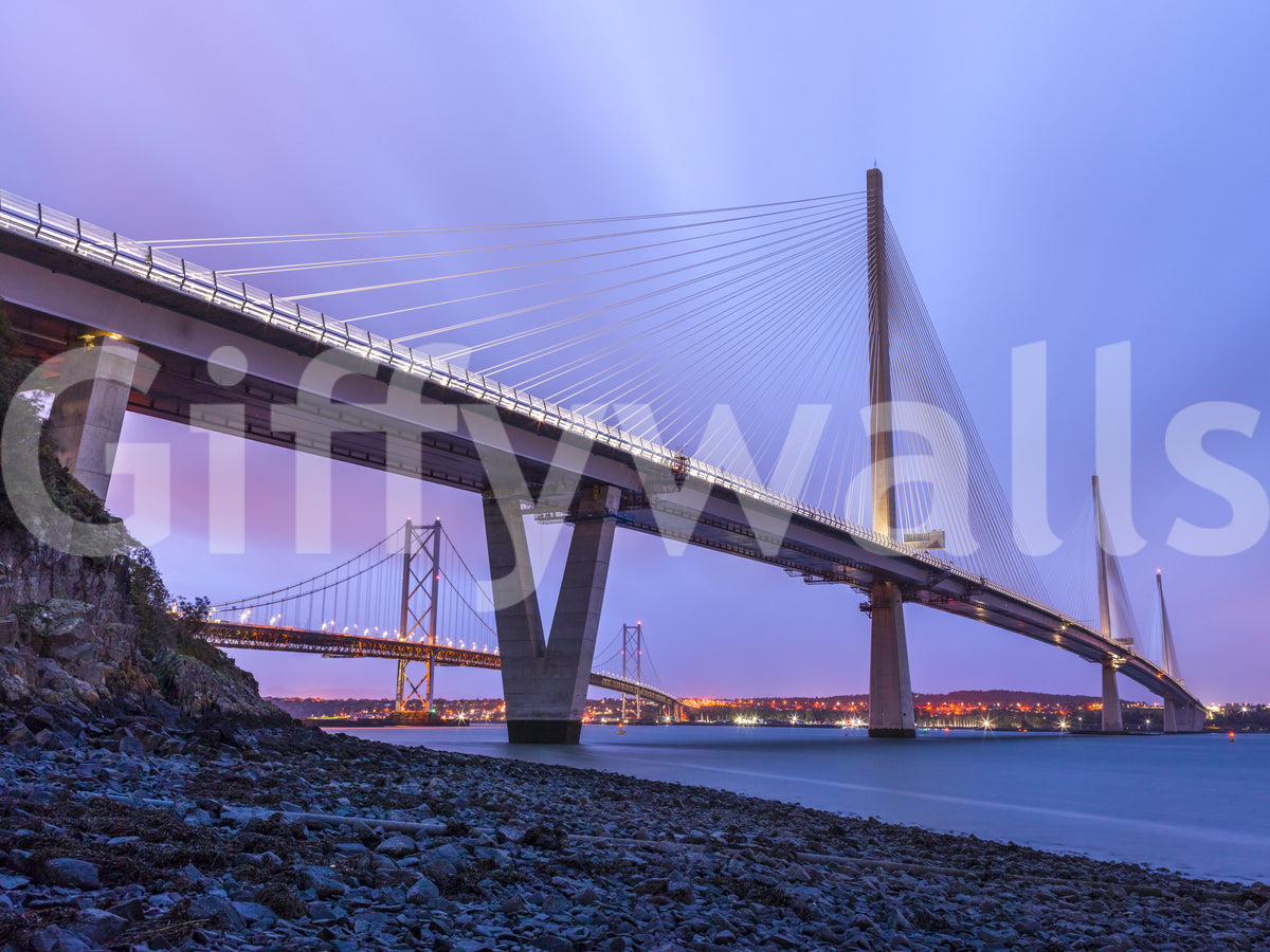 Forth Bridge Dusk Architecture Wall Mural