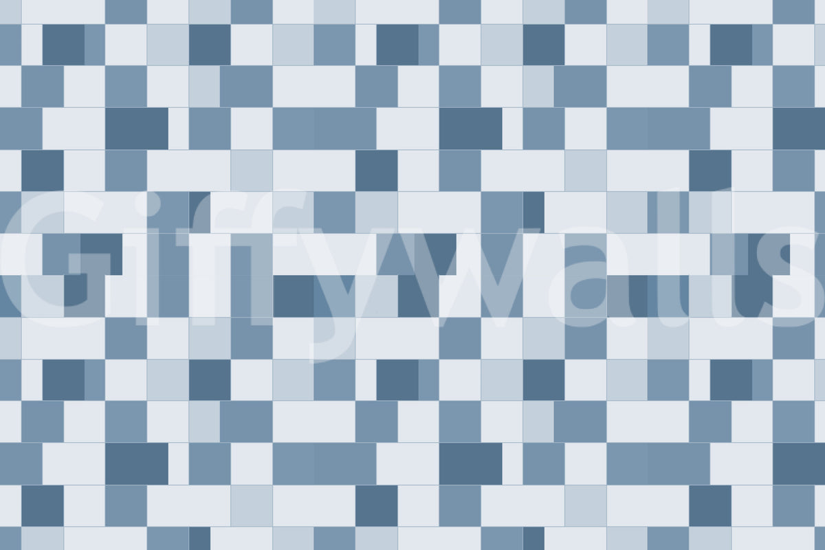 Minimalist Blue Mosaic Grid Wallpaper