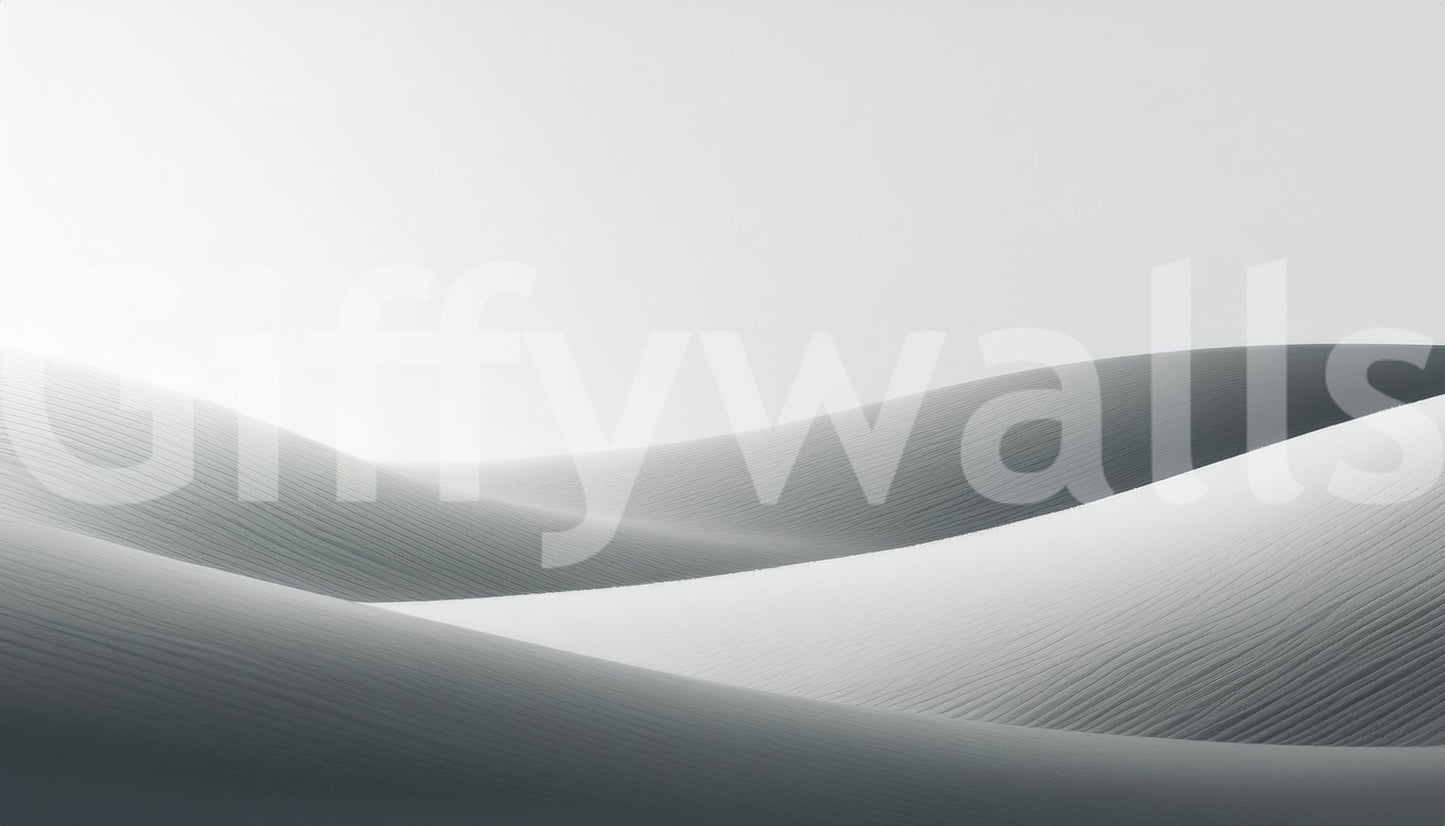 Mural showing tranquil desert landscape in motion