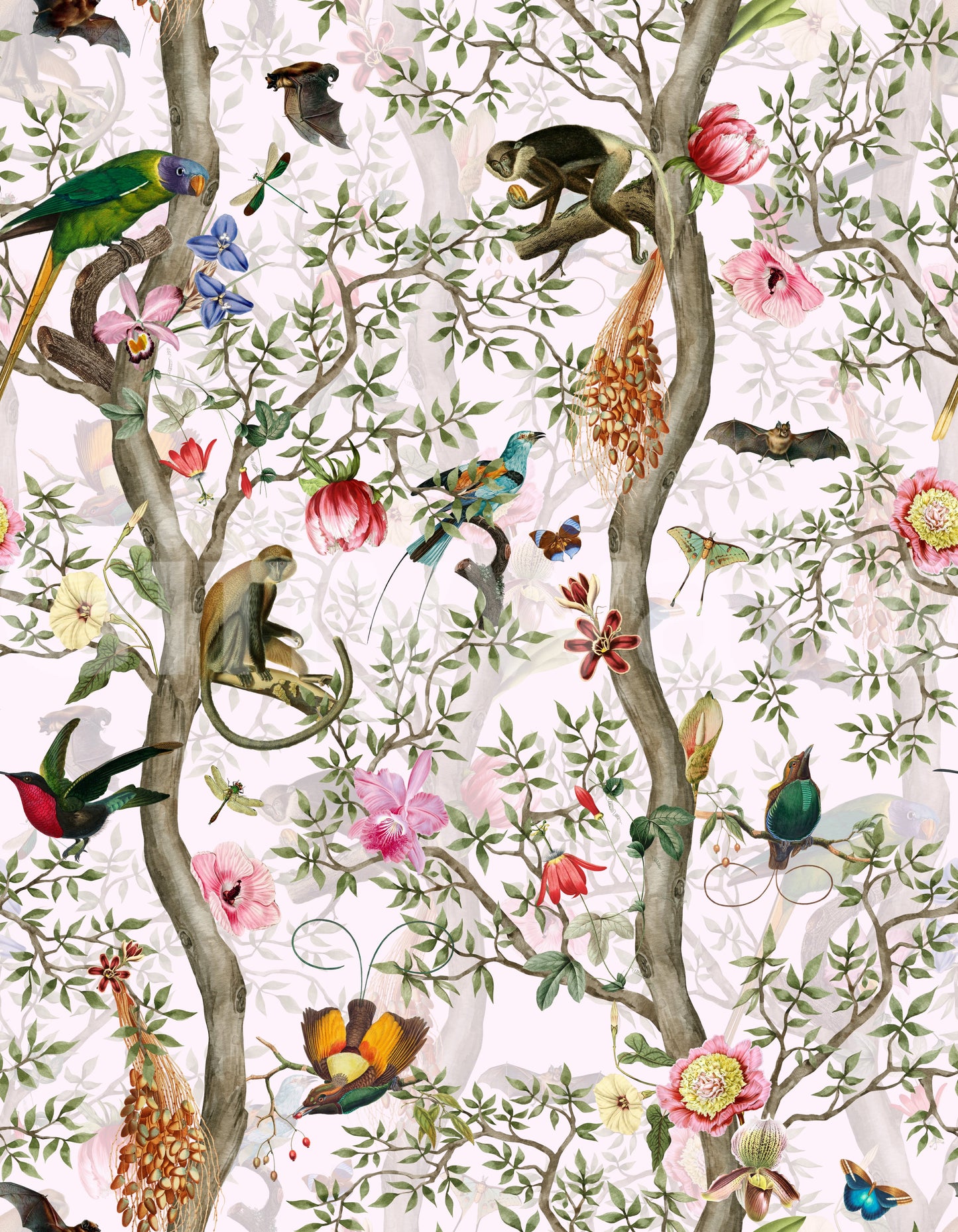Elegant jungle wallpaper perfect for nature-filled interiors.