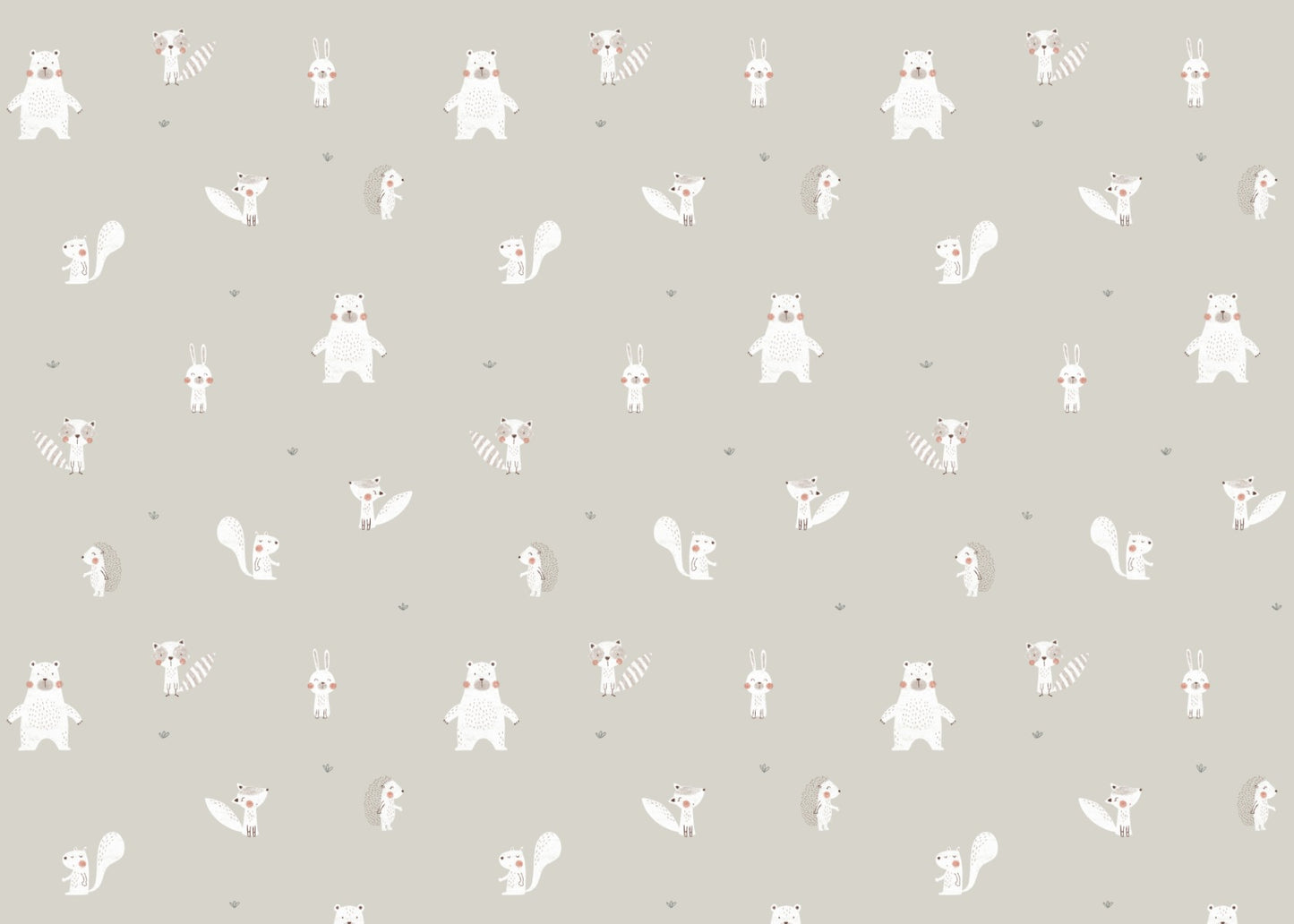 White Color Forest Animals Wallpaper featuring a minimalist deer and fawn sketch.