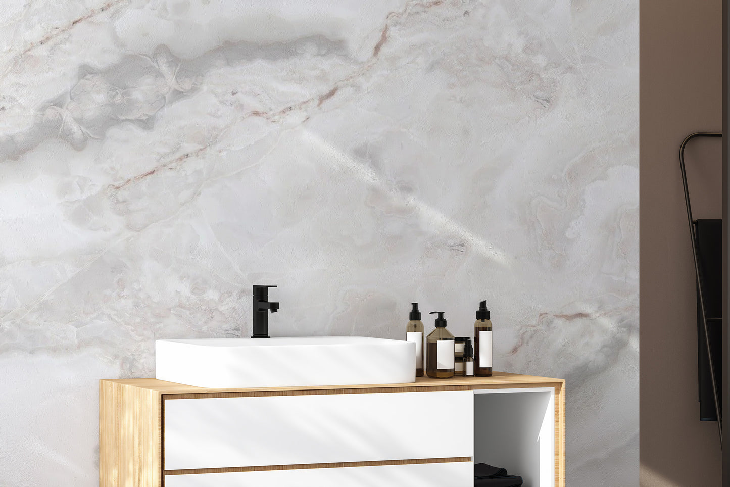 Timeless White Marble Wall Mural