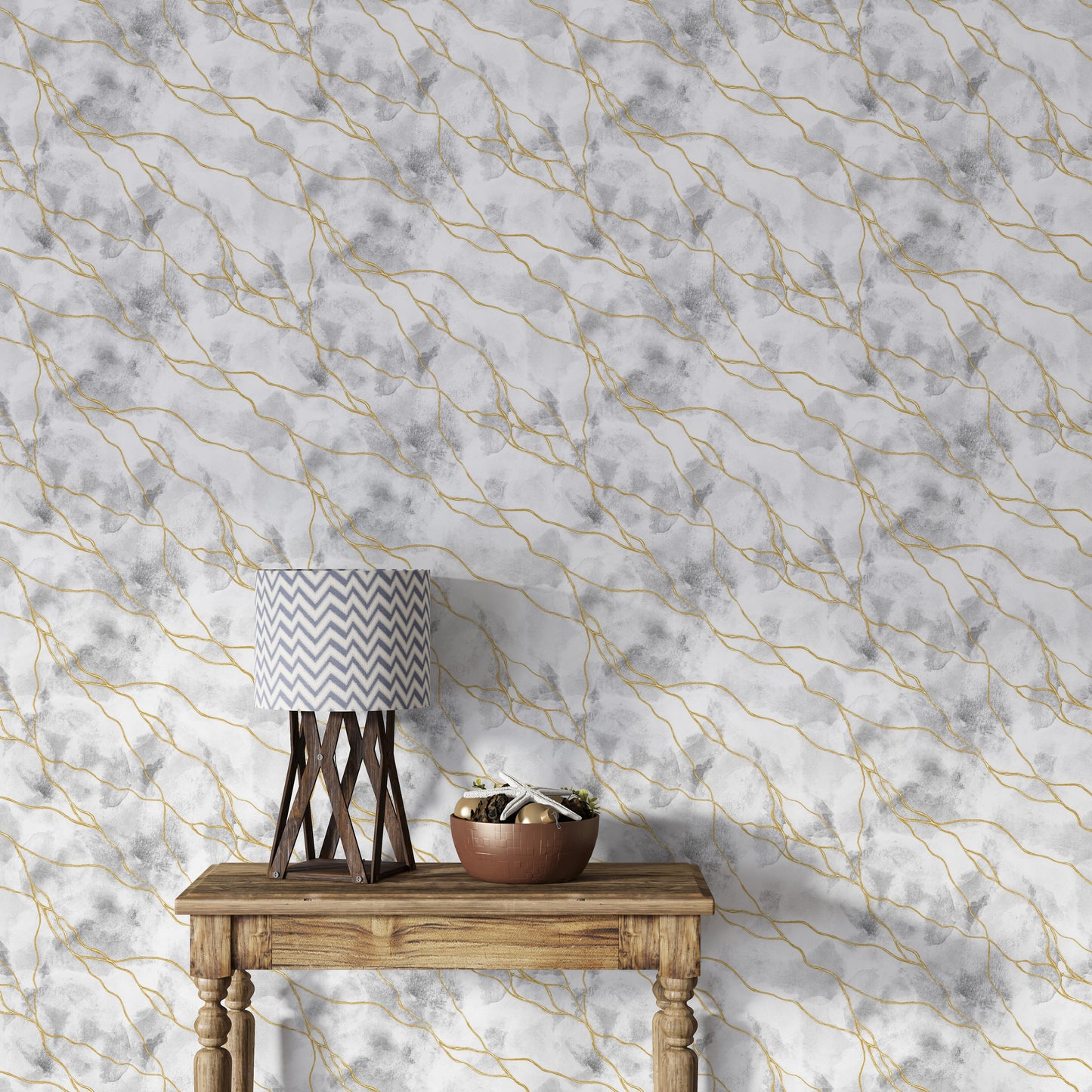 White Marble with golden veins