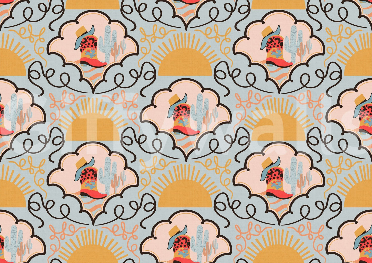 The image captures the spirit of the Wild West.