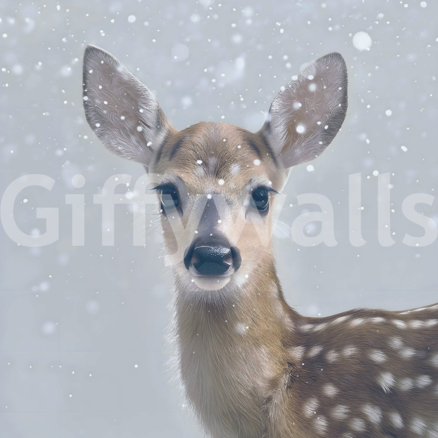 Quiet Winter Fawn Wall Mural