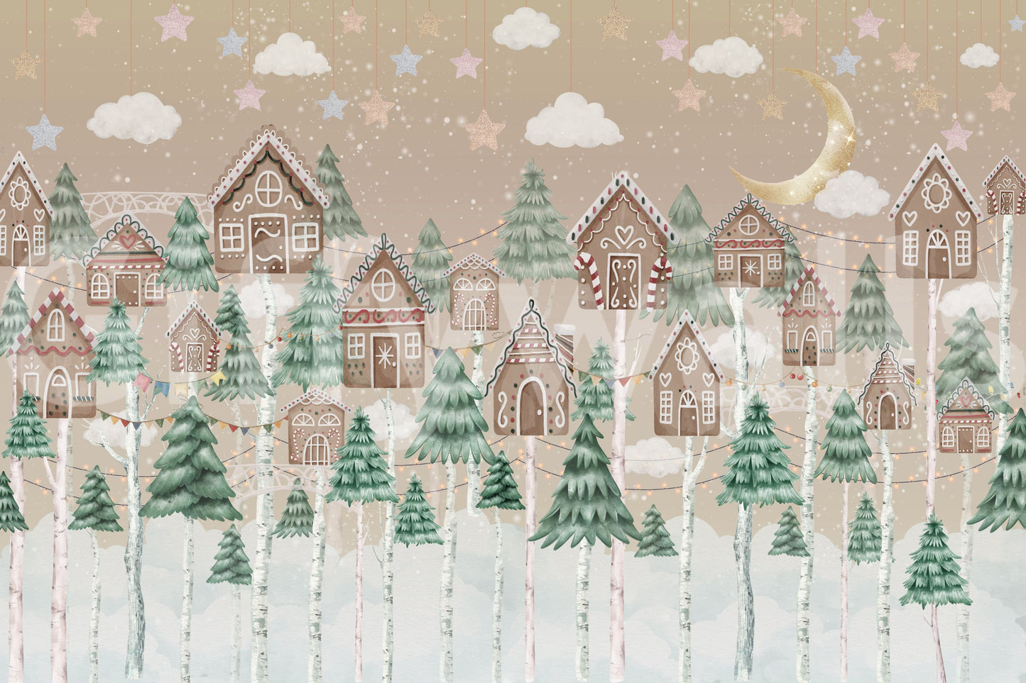 The view shows a serene, detailed village scene.