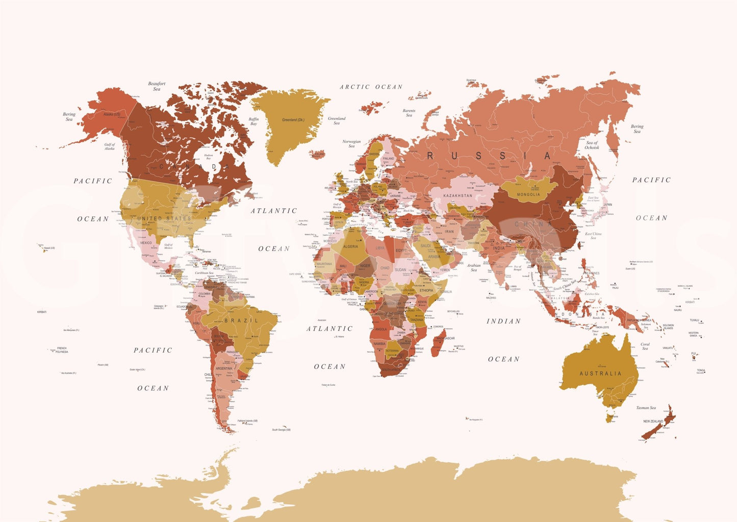 Educational mural with classic global design