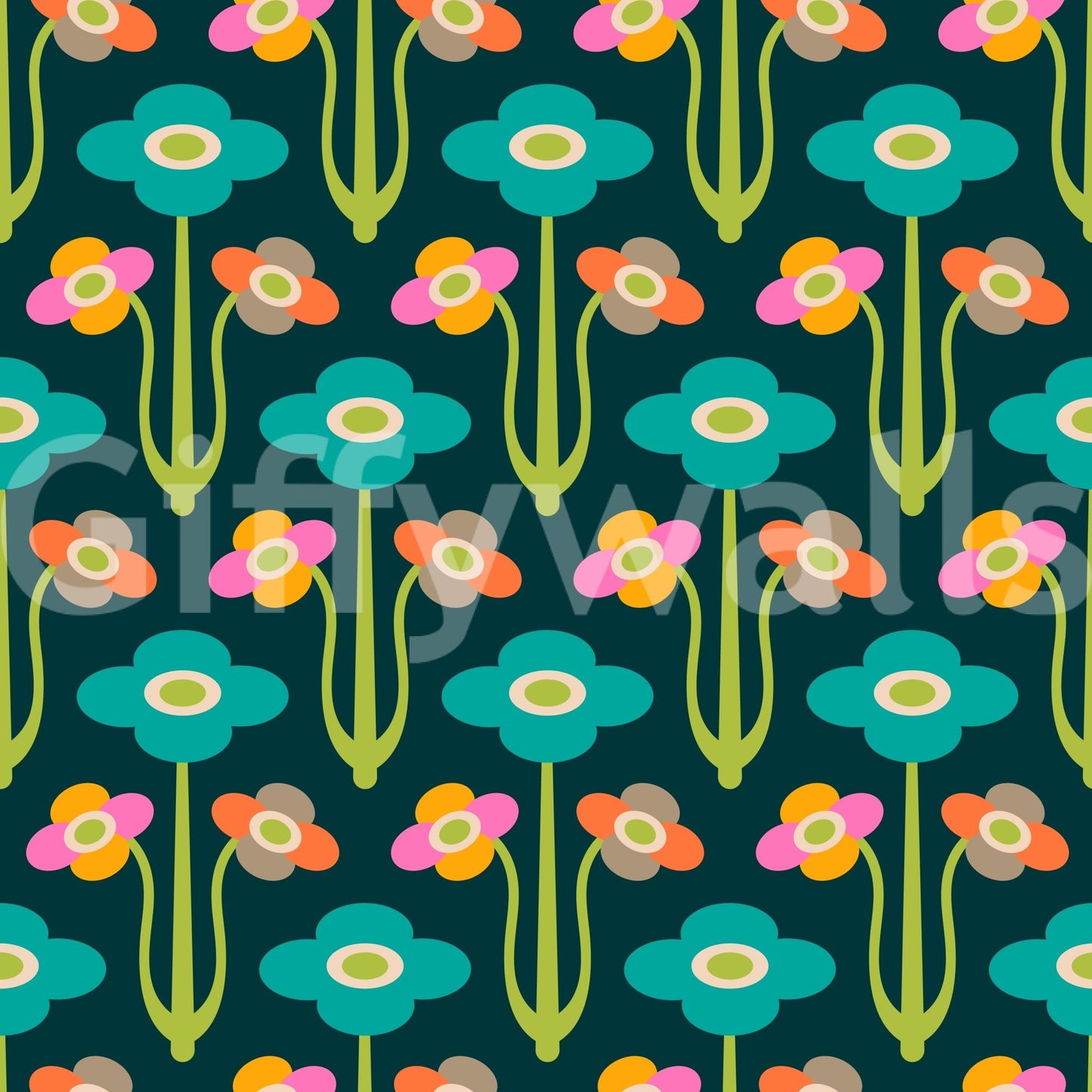 Floral wallpaper with a gentle, painterly feel.