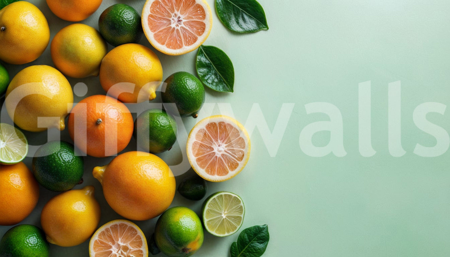 Zesty Citrus Splash Wall Mural