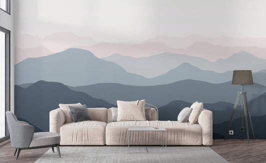 Mountain Wallpaper Mural: A perfect accent wall for your living room! - Giffywalls