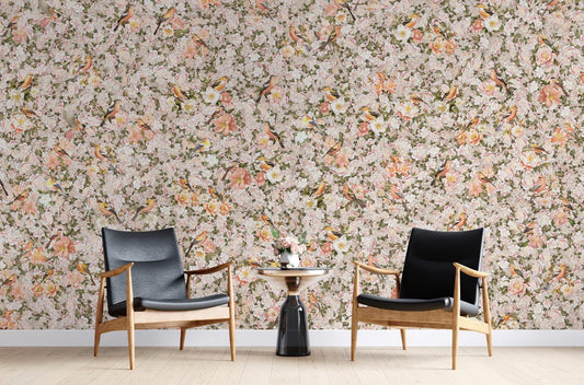 Peel and stick wallpaper peeling away from a wall due to poor adhesion