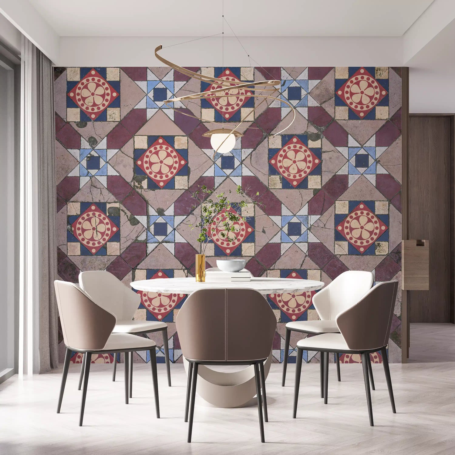 victorian wallpaper with damask and heritage pattern murals
