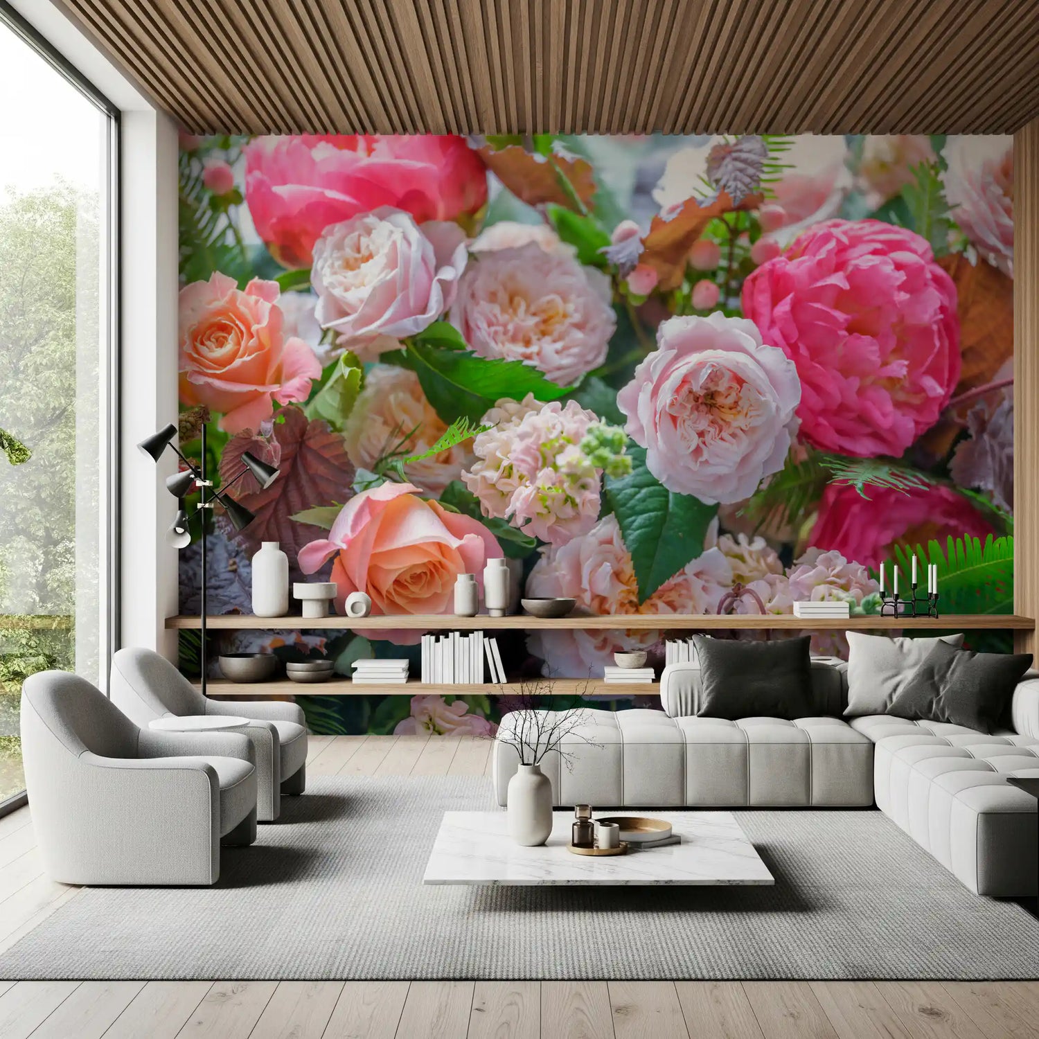 velvet wallpaper with plush crushed-pile effect murals in rich jewel tones