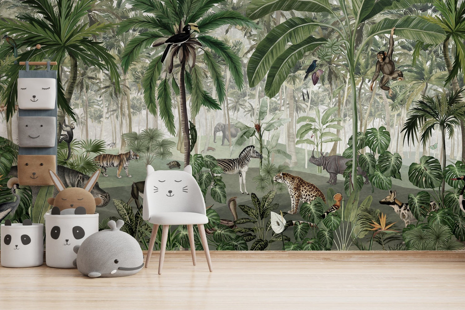 animal wallpaper featuring a group of wild animals in a forest