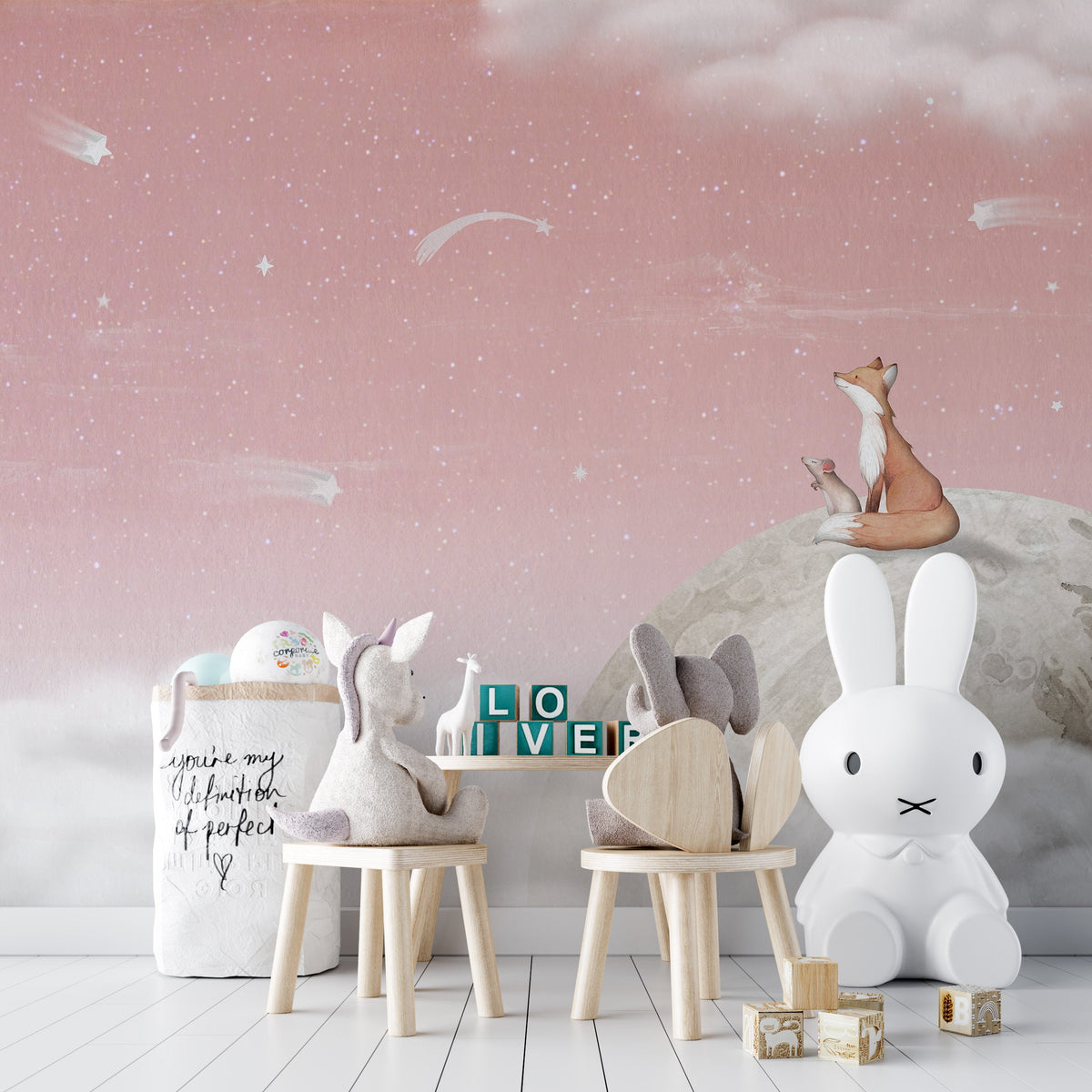 fox wallpaper with woodland fox murals for kids rooms
