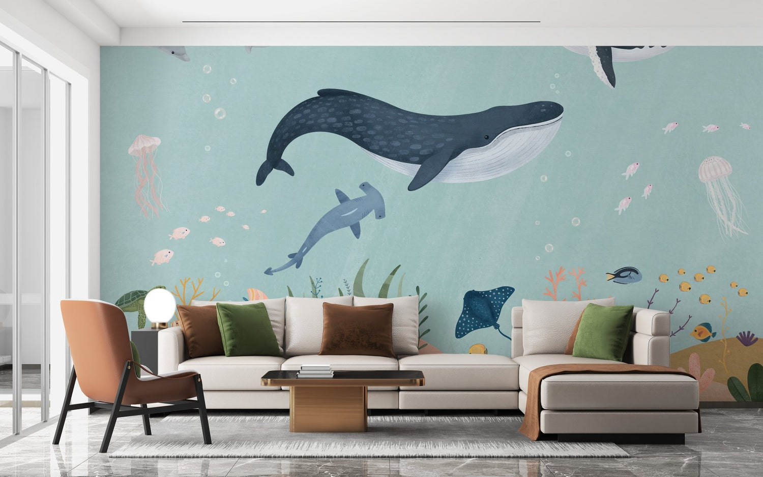 fish wallpaper featuring a vibrant school of tropical fish swimming among coral reefs