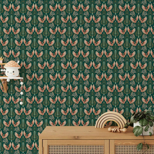 ME Coco Design designer wallpaper mural with Art Deco Golden Fans on Black, Art Deco Gold 