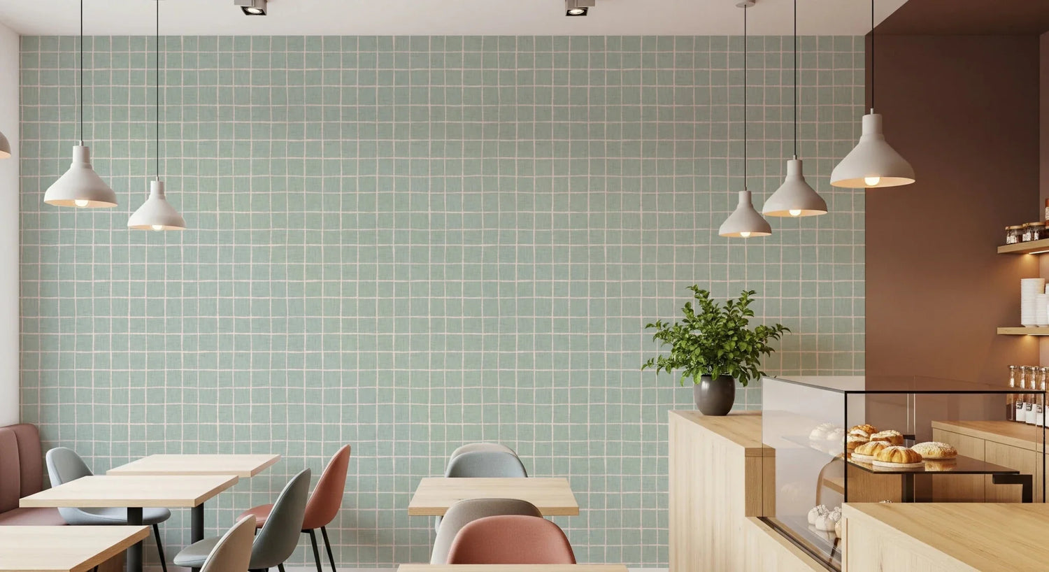 squares wallpaper with modern grid and geometric block mural