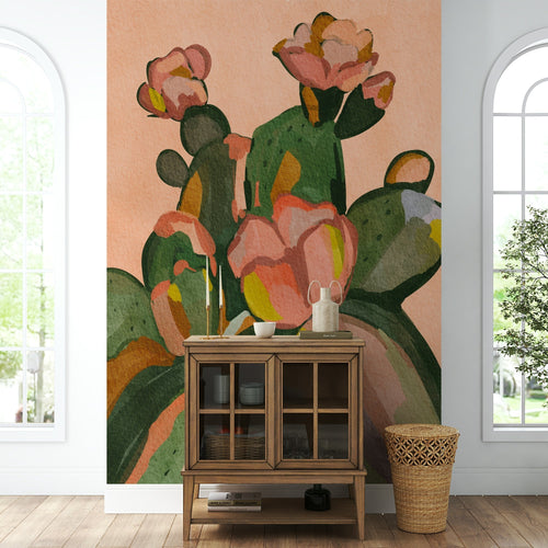 Nikita Jariwala coastal wash mural in a bright lounge room