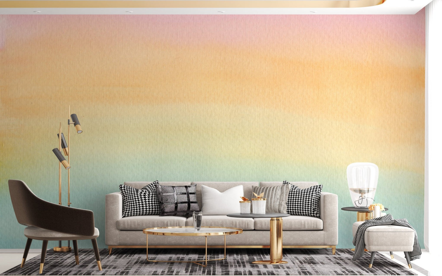  Pink and Yellow ombre wallpaper with soft gradient blend