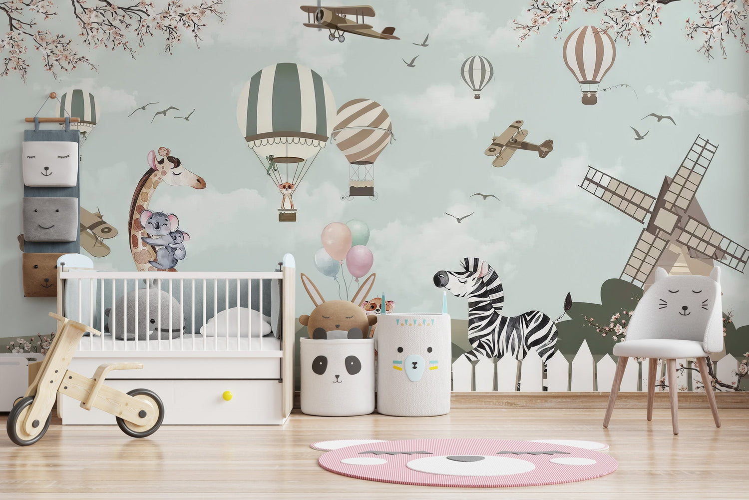 playroom wallpaper with fun colorful kids mural