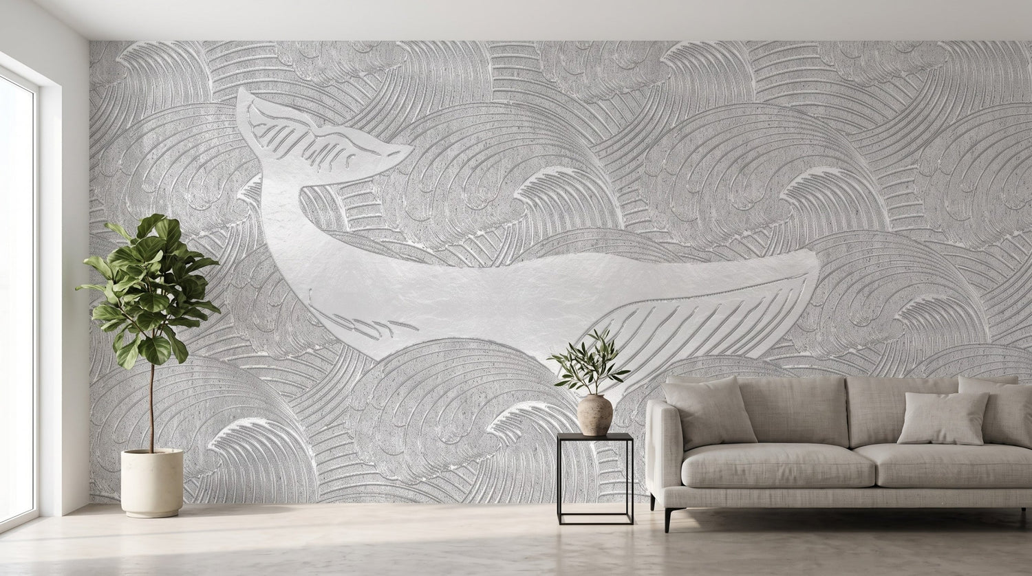 silver wallpaper and murals