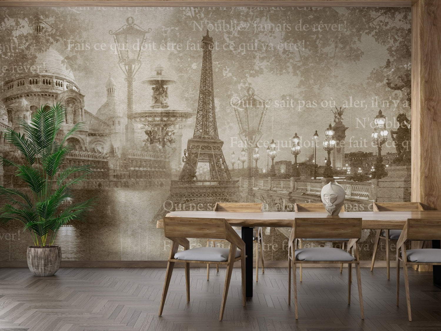 Retro-inspired vintage wallpaper with bold motifs