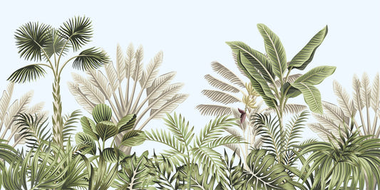 Vintage Tropical Leaves Wallpaper Mural