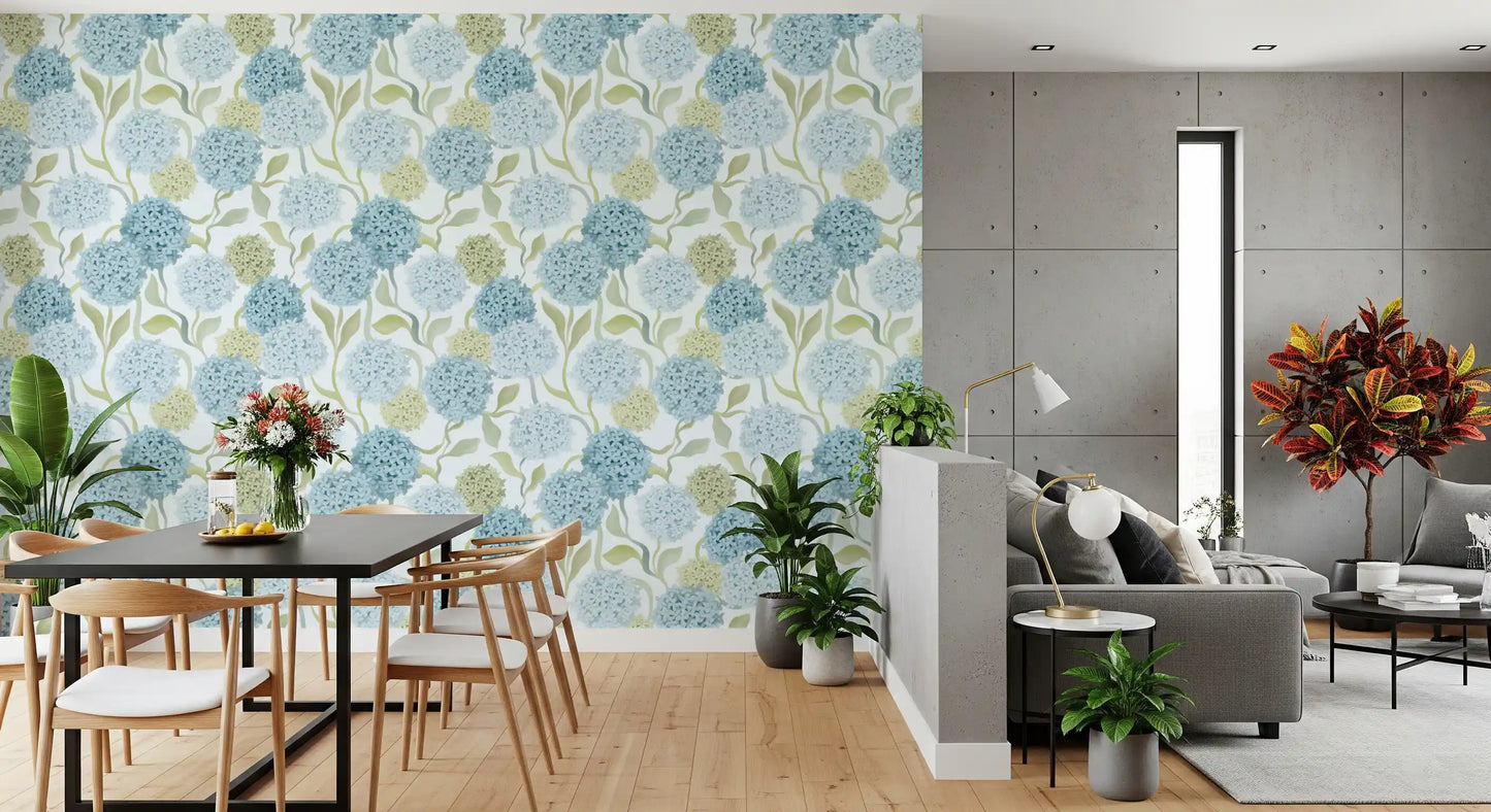 Dreamy Pastel Hydrangea Garden Wallpaper⁠