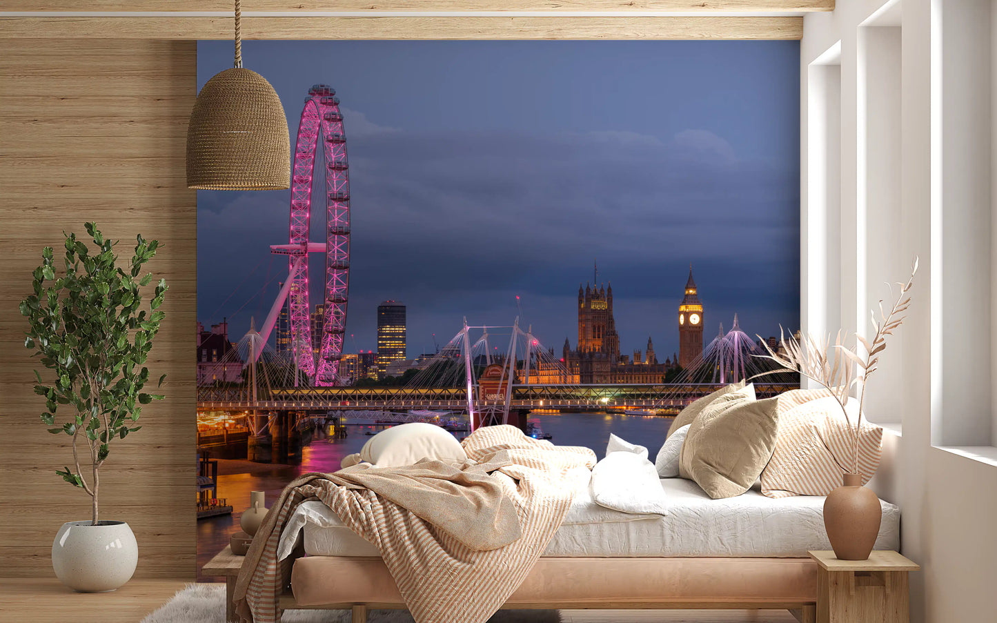 Evening River Thames Reflection Wall Mural