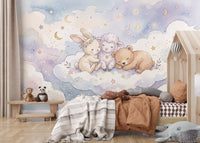 Celestial Animal Cuddle Wall Mural