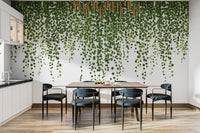 Green Hanging Ivy Leaves Wallpaper Mural - Giffywalls