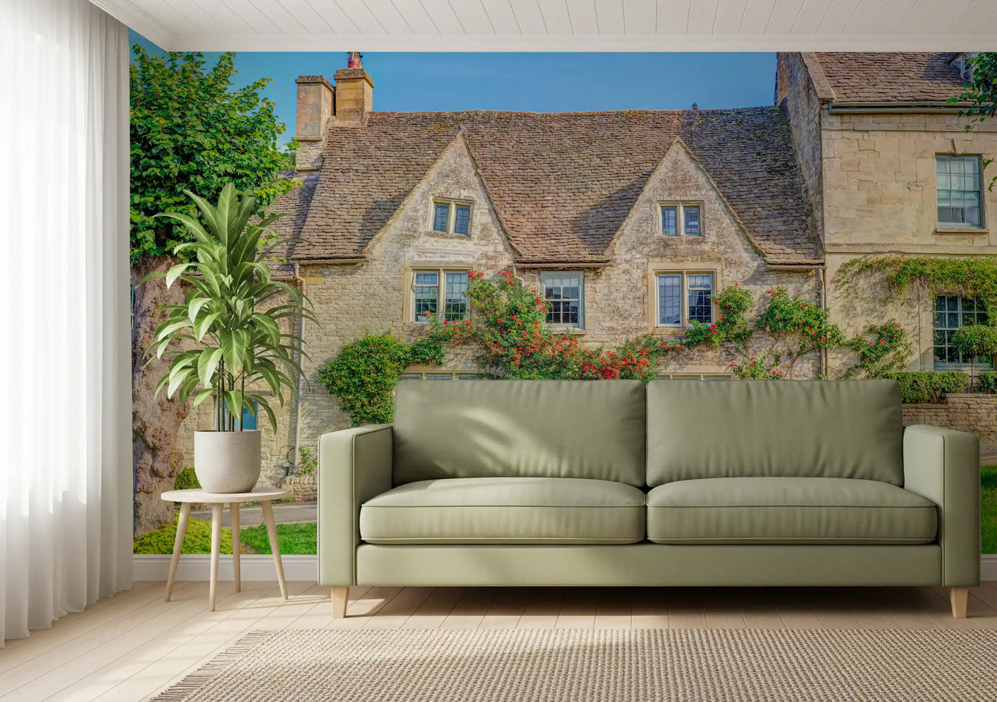 English Countryside Rose Garden Wall Mural