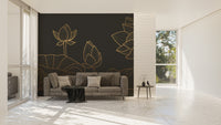 Black Lotus Luxury Wallpaper Mural for premium interiors
